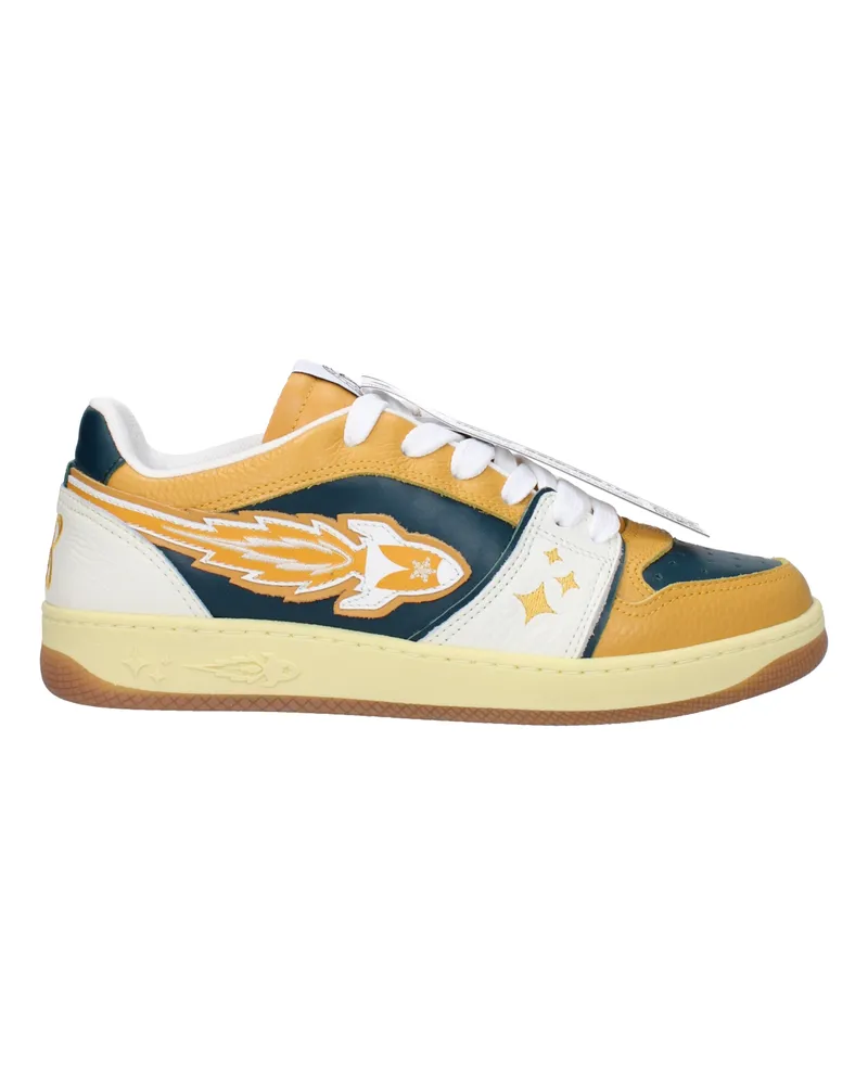 ENTERPRISE JAPAN Sneakers Rocket Herrens Leder Grün/Senf -
