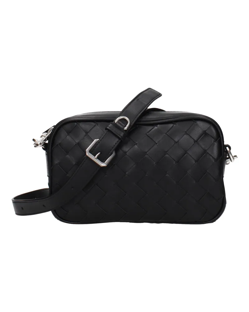 Bottega Veneta Herrens Umhängetasche aus Leder in Schwarz -