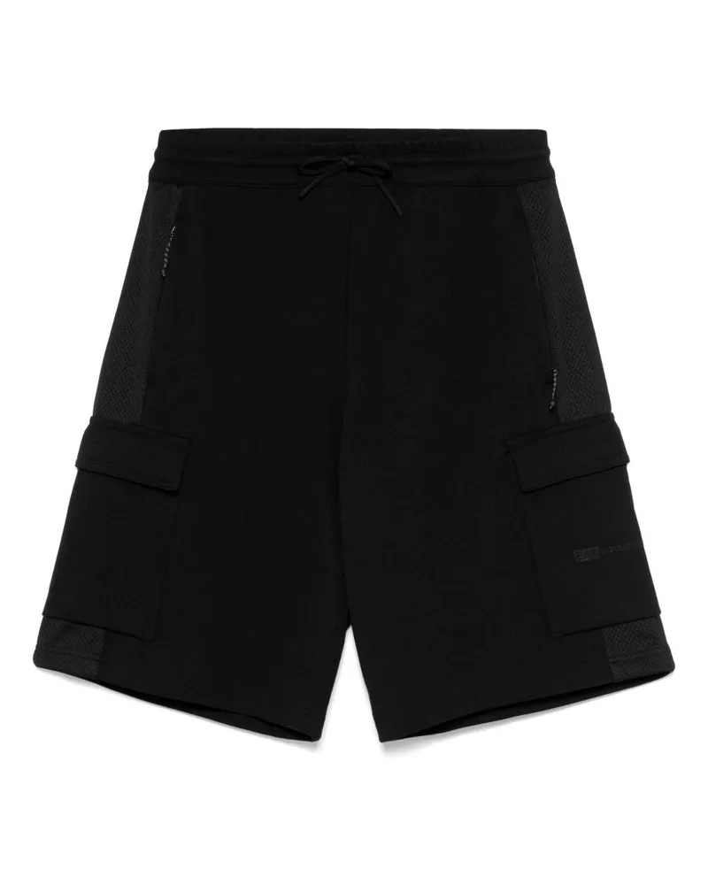 EA7 Cargo Cotton Mischshorts Black