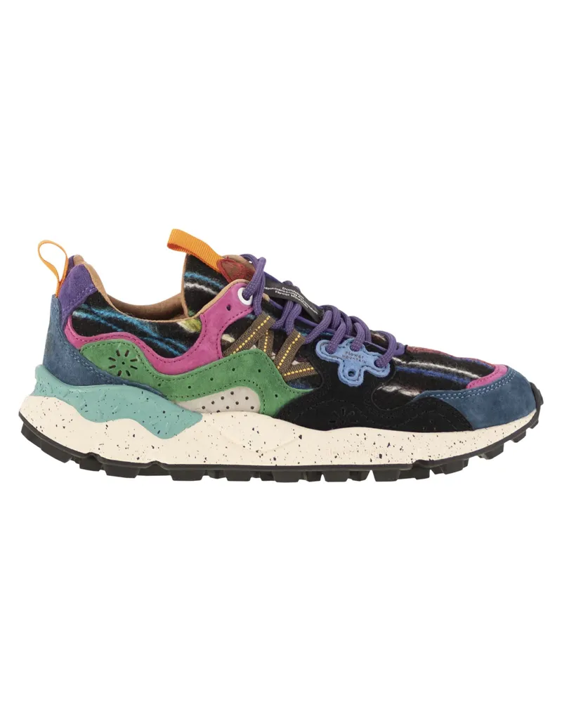 Flower MOUNTAIN Yamano 3 Sneakers aus Wildleder und technischem Stoff Blue