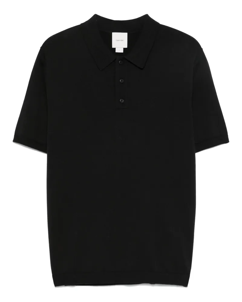 Calvin Klein Luxus -Baumwollpolo -Hemd Black