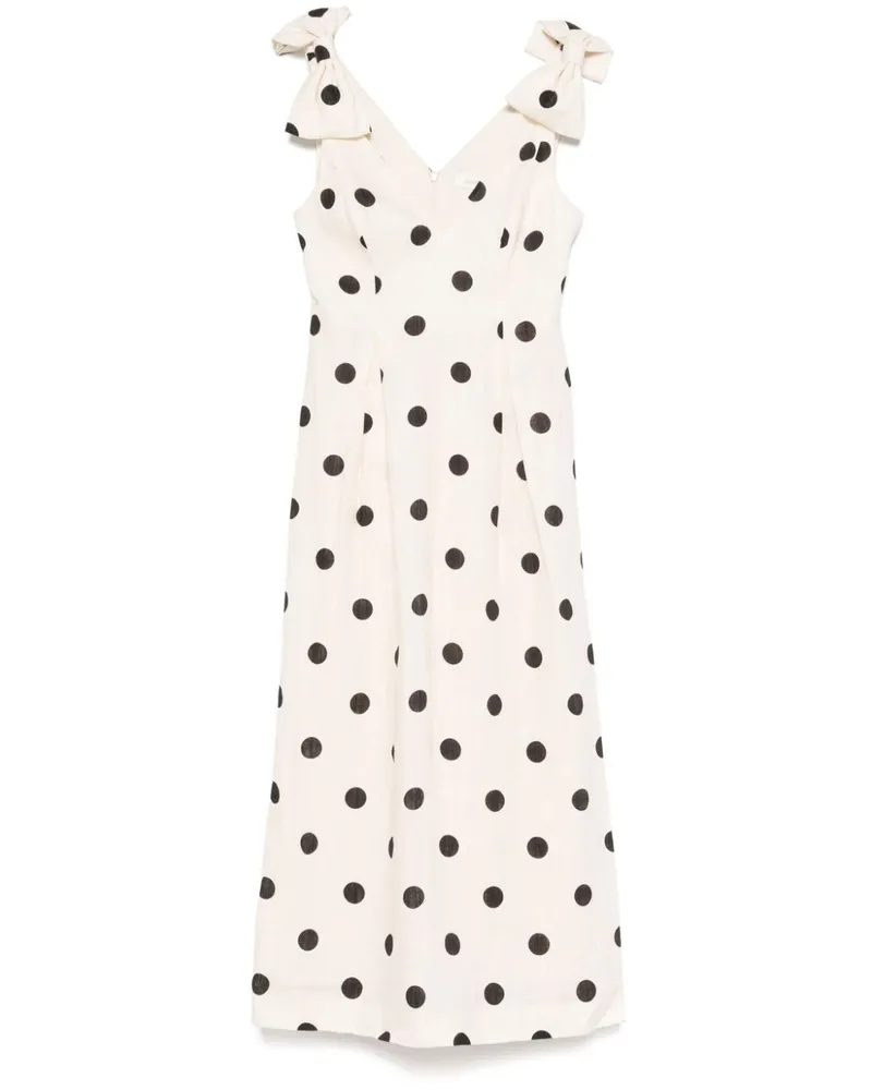 Zimmermann Crush Leinen Midi Kleid Beige