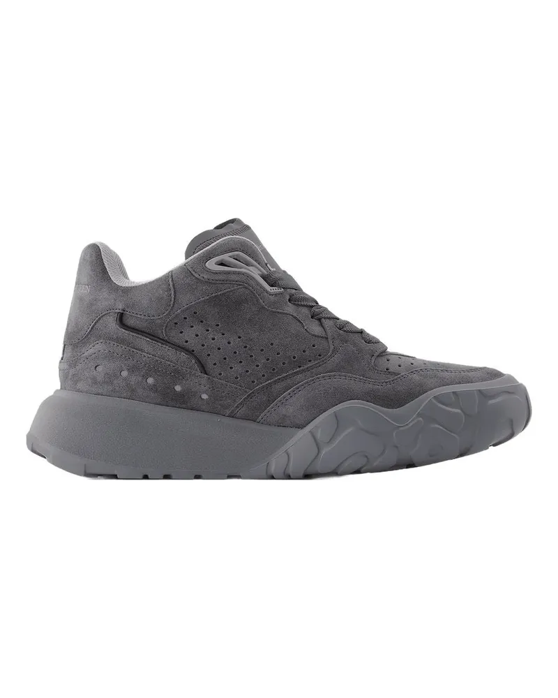 Alexander McQueen Sneaker hoch in grauem Leder Grey