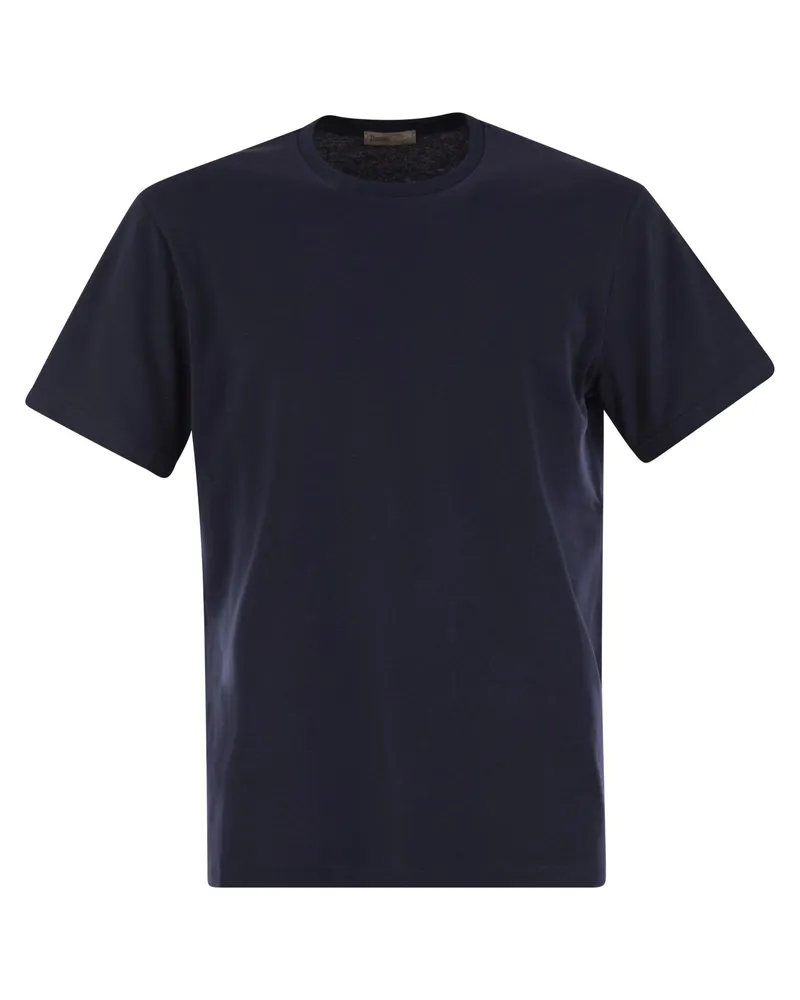 Herno Resort T -Shirt in Baumwoll- und leichter Stretch -Nylon Blue