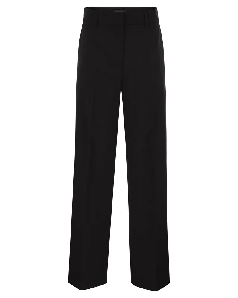 Weekend Max Mara Wochenende Max Mara Visivo Wool Palazzo Hosen Black