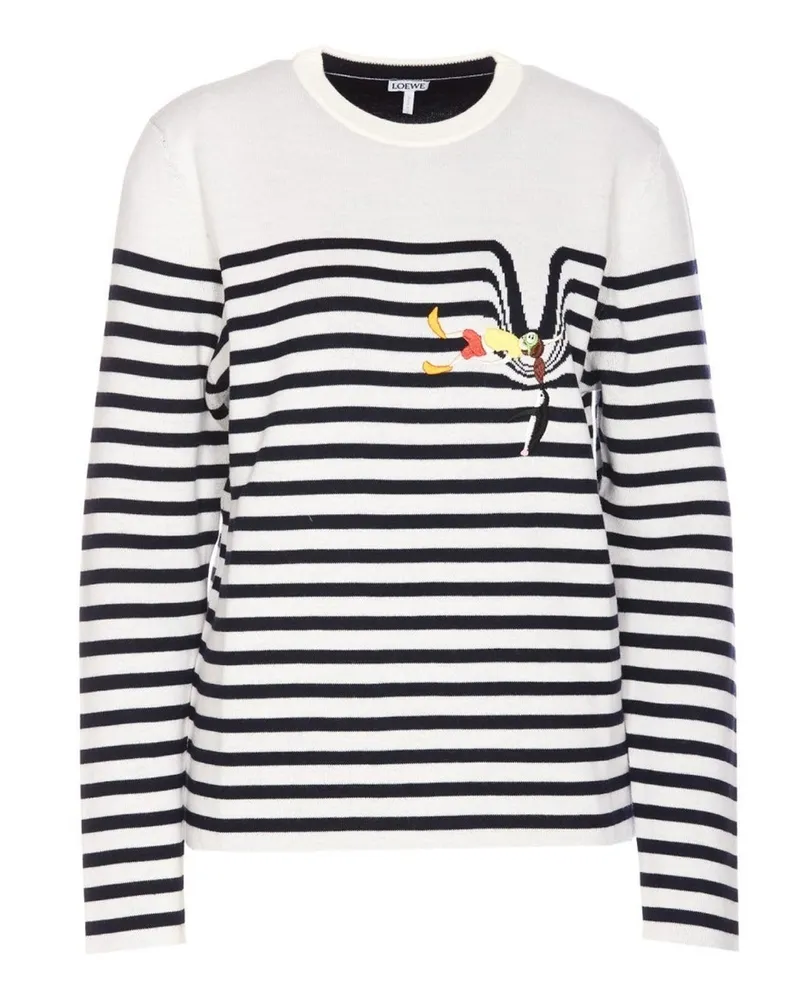 Loewe x Suna Fujita gestreifte Pullover White