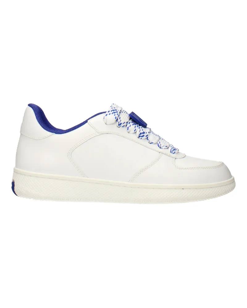Burberry Damens Sneakers Weißes Leder/Elektrisches Blau -