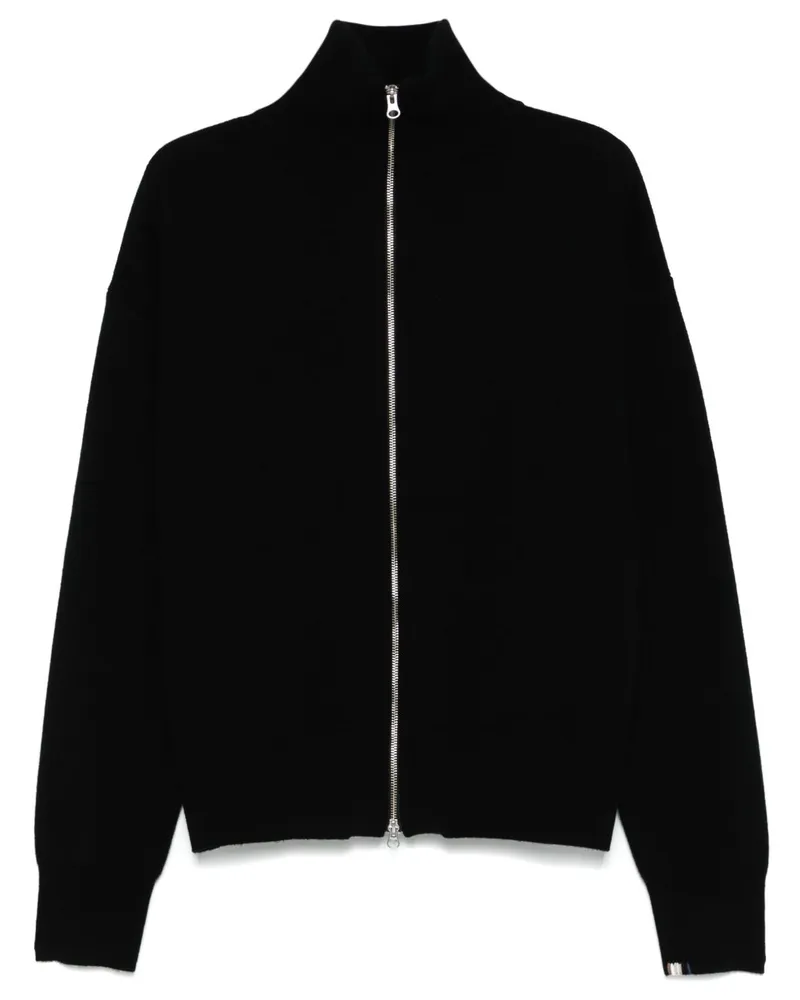 extreme cashmere Extreme Kaschmir -Kaschmir -Strickjacken mit Reißverschluss Black