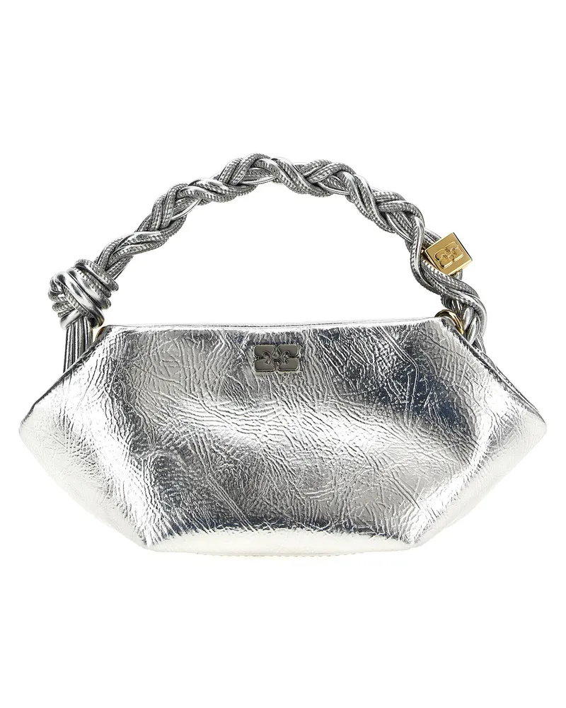 Ganni Bou Bag Mini Metallic' Handtasche Silber