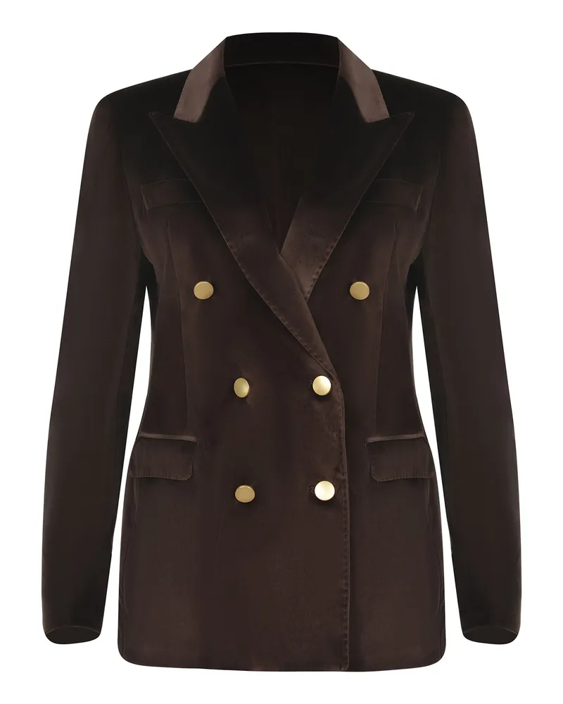 Tagliatore Double Breasted Jacket  "J Parigi" in Baumwollmischung Brown