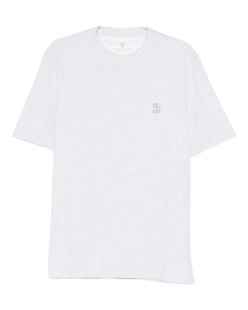 Brunello Cucinelli T-Shirt aus Baumwolle mit Logo Light