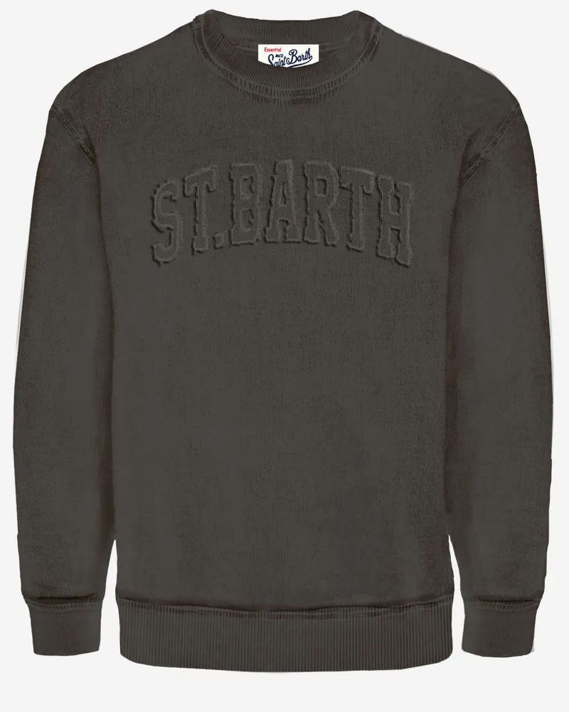 MC2 Saint Barth Baumwoll-Sweatshirt mit Stickerei vorne Grey