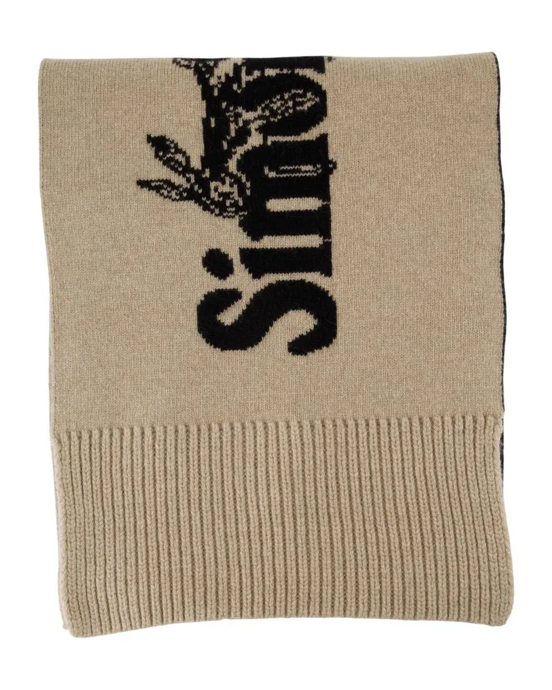 Simone Rocha Logo -Schal  Wool Beige Beige