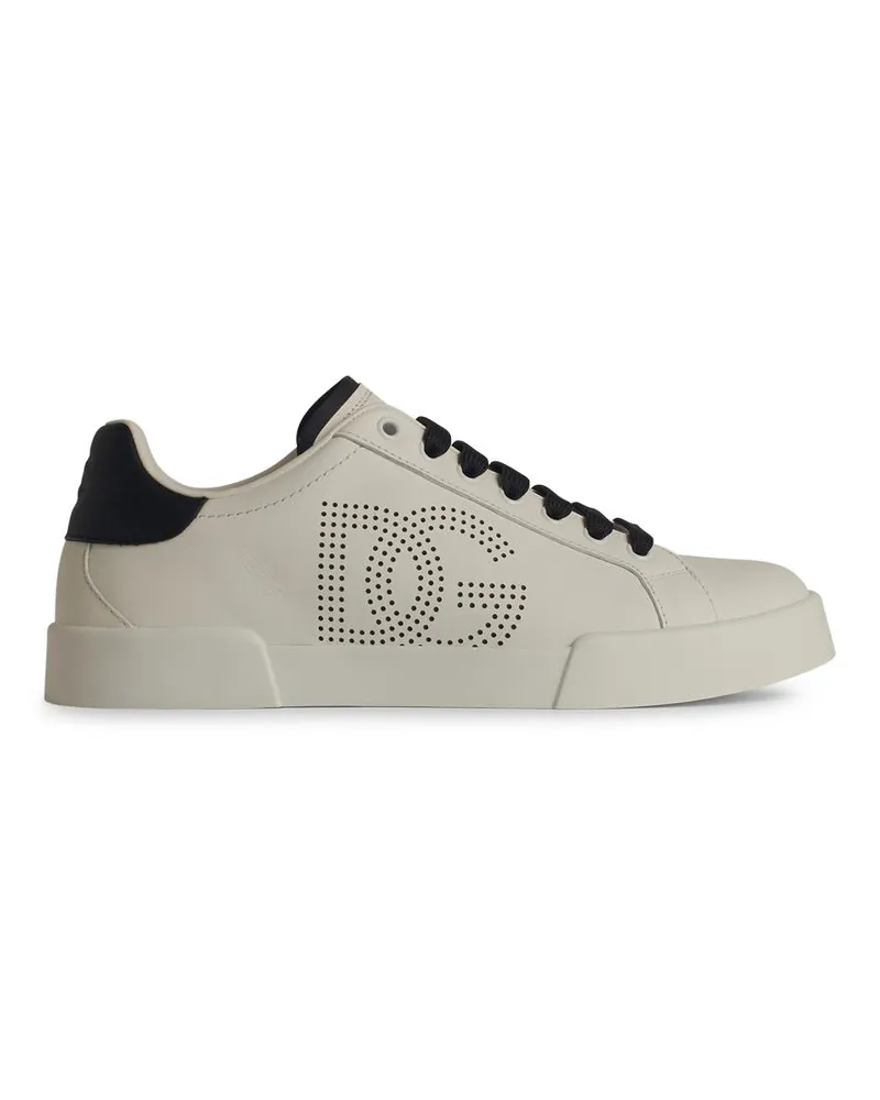 Dolce & Gabbana Portofino' White Lear Sneakers White