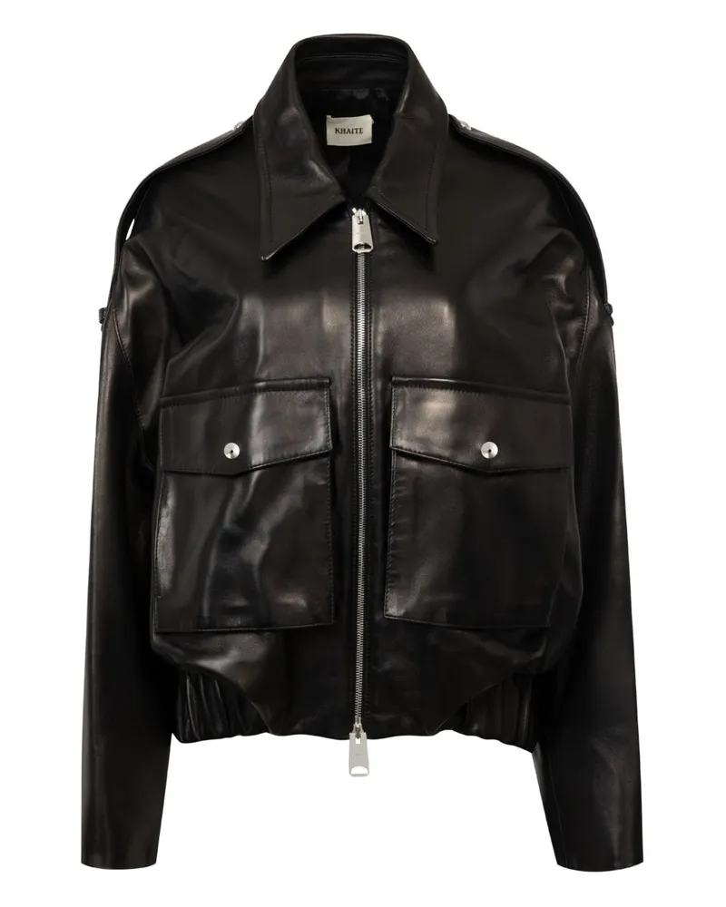 KHAITE Owey Lederjacke Black