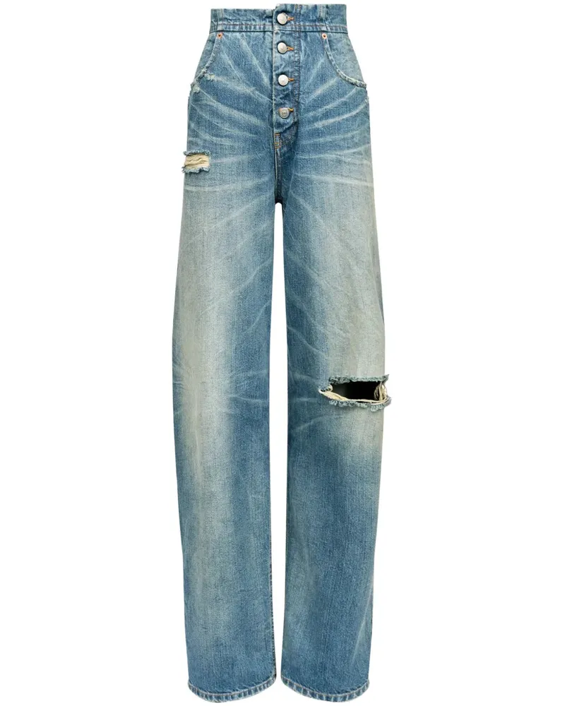 Maison Margiela gerade Jeans mit abgenutzten Effekt 961