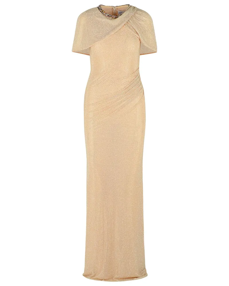 Self-Portrait Nacktes Polyesterkleid mit Selbstporträt Cream