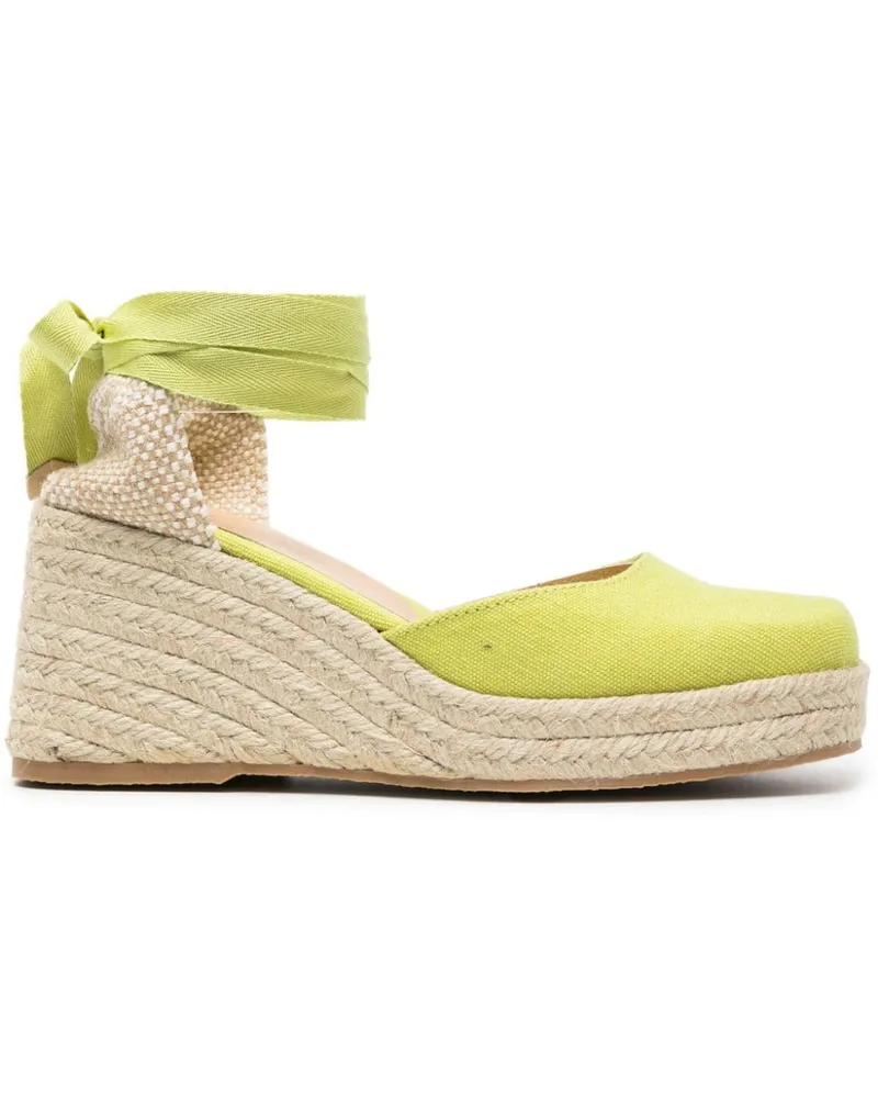 Castañer Tina Raffia Wedge Espadrilles Yellow