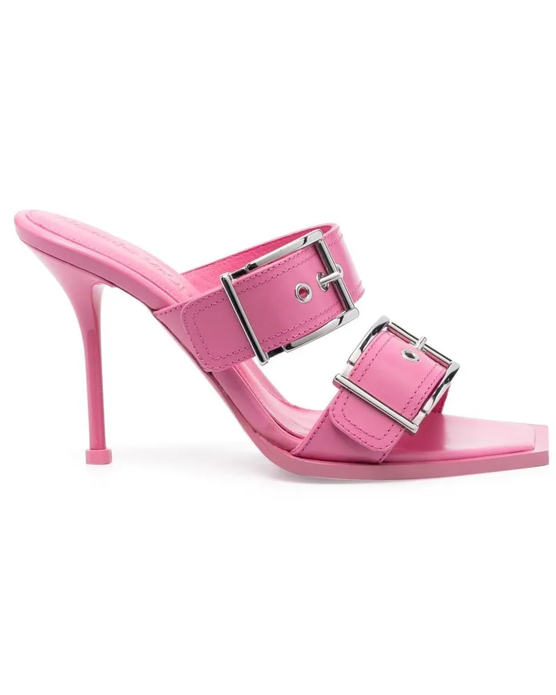 Alexander McQueen Alexander MC Queen Punk Doppelschnalle Ledersandalen Sandalen Pink