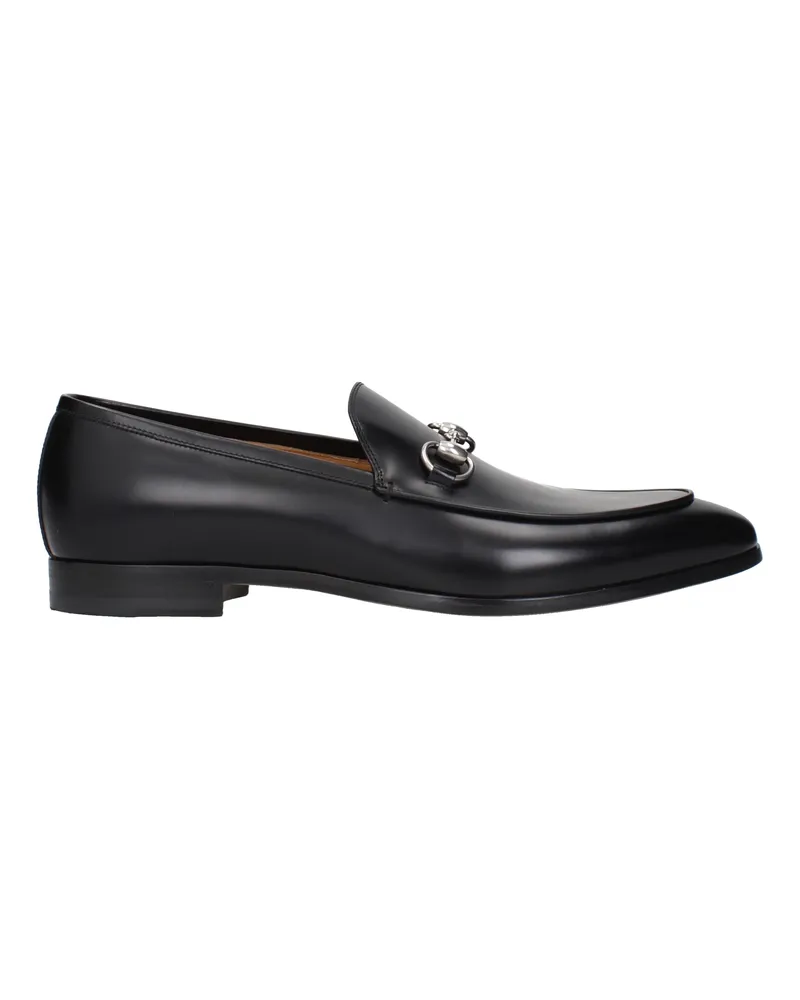 Gucci Herrens Schwarze Leder-Loafer -