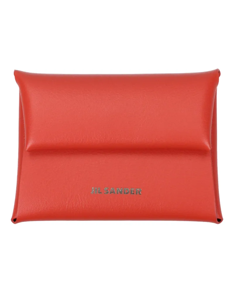 Jil Sander Damens Gefaltete Geldbörse aus Leder in Orange/Leuchtorange -