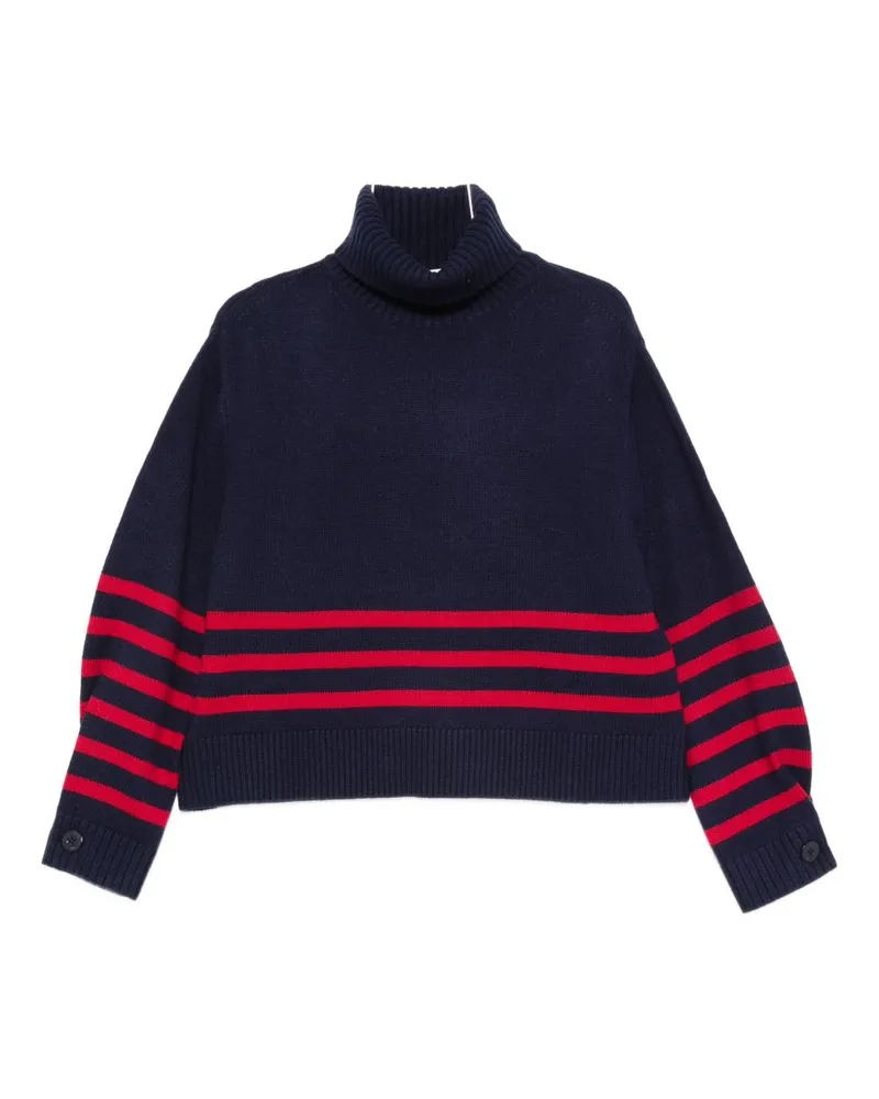 Semicouture Elisa Rollkragenpullover aus Wollmischung Blue