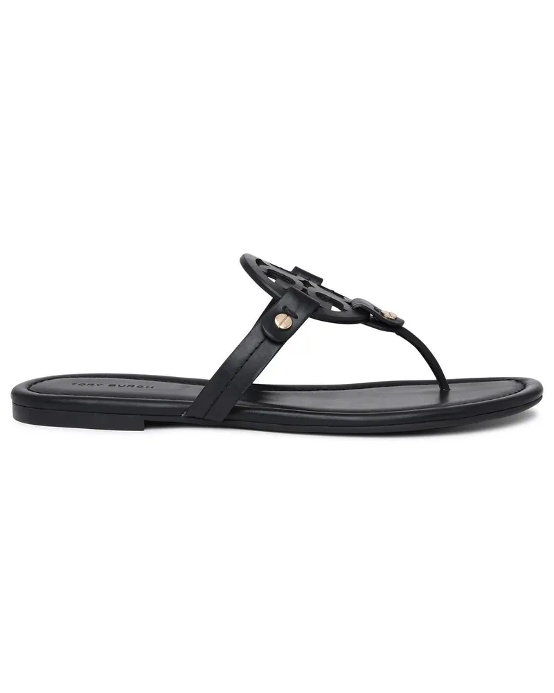 Tory Burch Miller“ schwarze Lear-Flip-Flops Black