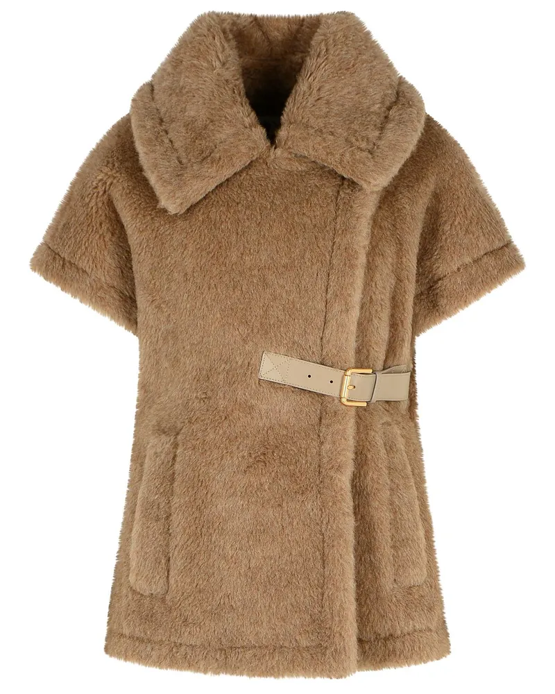 Max Mara Newabavo4' 'Teddy' Cape in Bronze Alpaka und Cachemire Brown