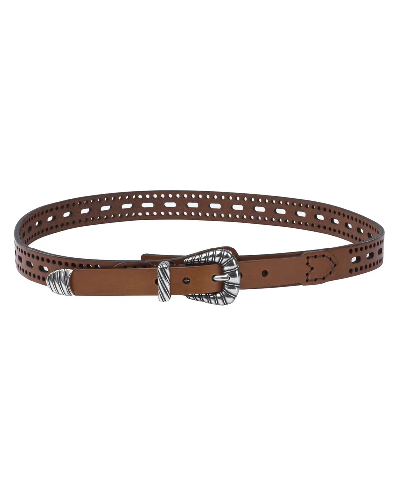 Etro Ledergürtel mit perforierten Details Brown