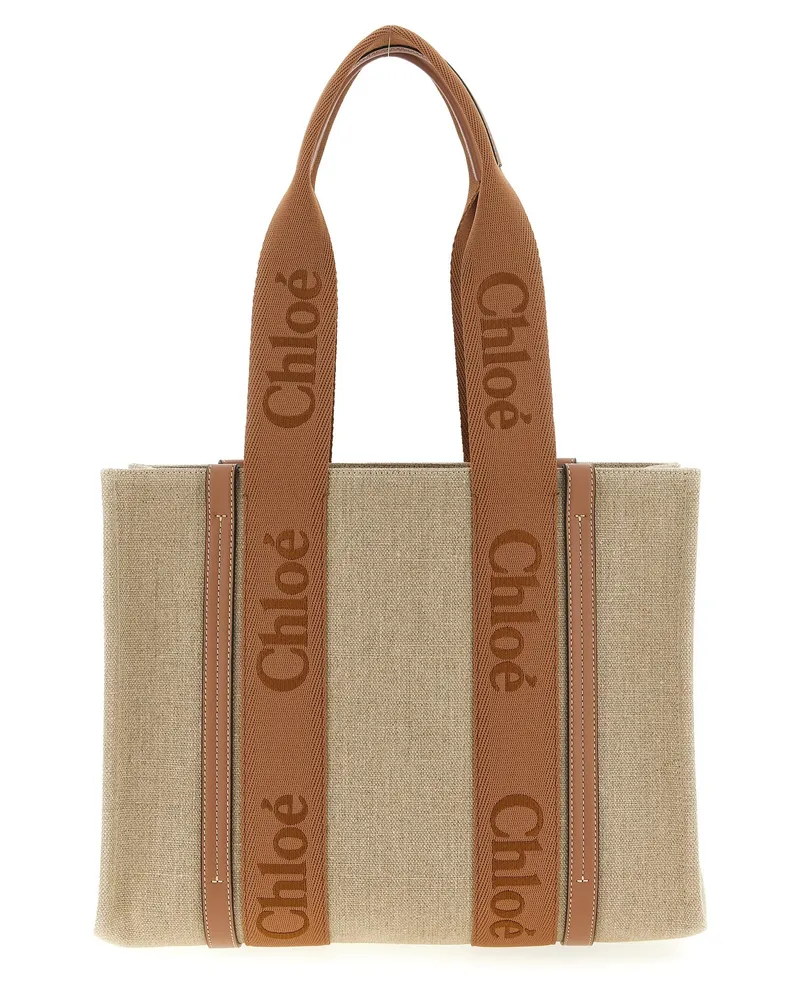 Chloé Einkaufstasche „Woody Medium Brown