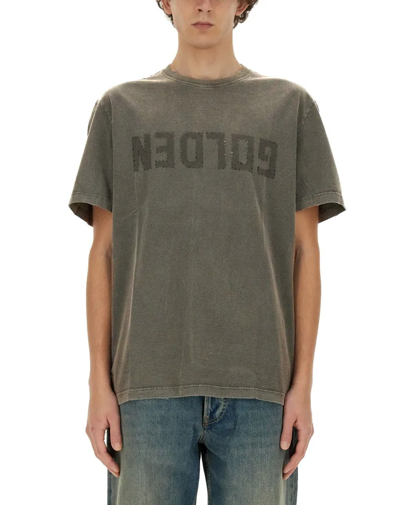 Golden Goose Golden Gans Baumwoll -T -Shirt Green