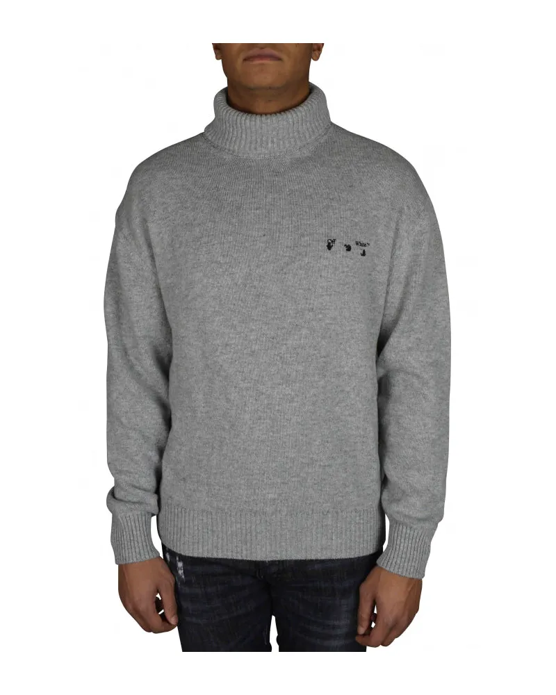 OFF-WHITE Aus weißem Rollkragenpullover Grey