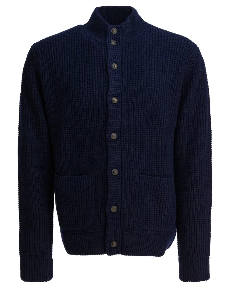 Ralph Lauren Strickjacke mit Stehkragen Blue