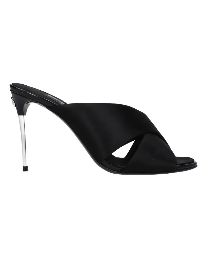 Dolce & Gabbana Dolce&Gabbana Keira Damens Sandalen aus schwarzem Satin -
