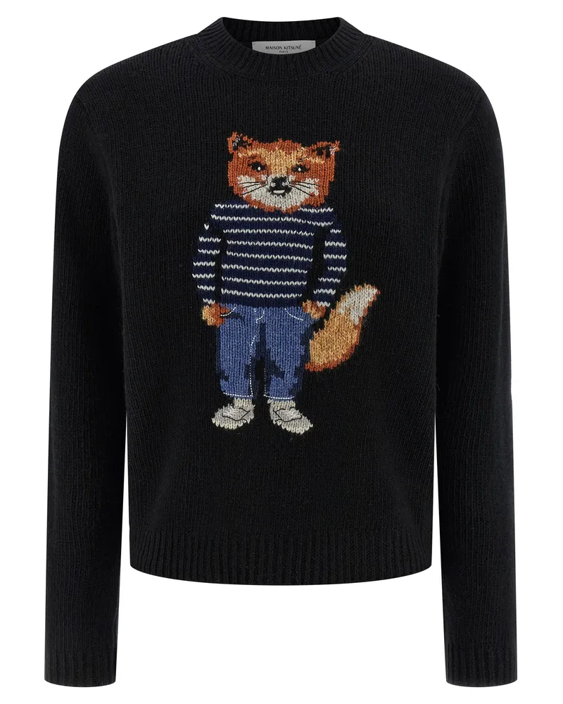 Kitsuné Pullover „Dressed Fox Black