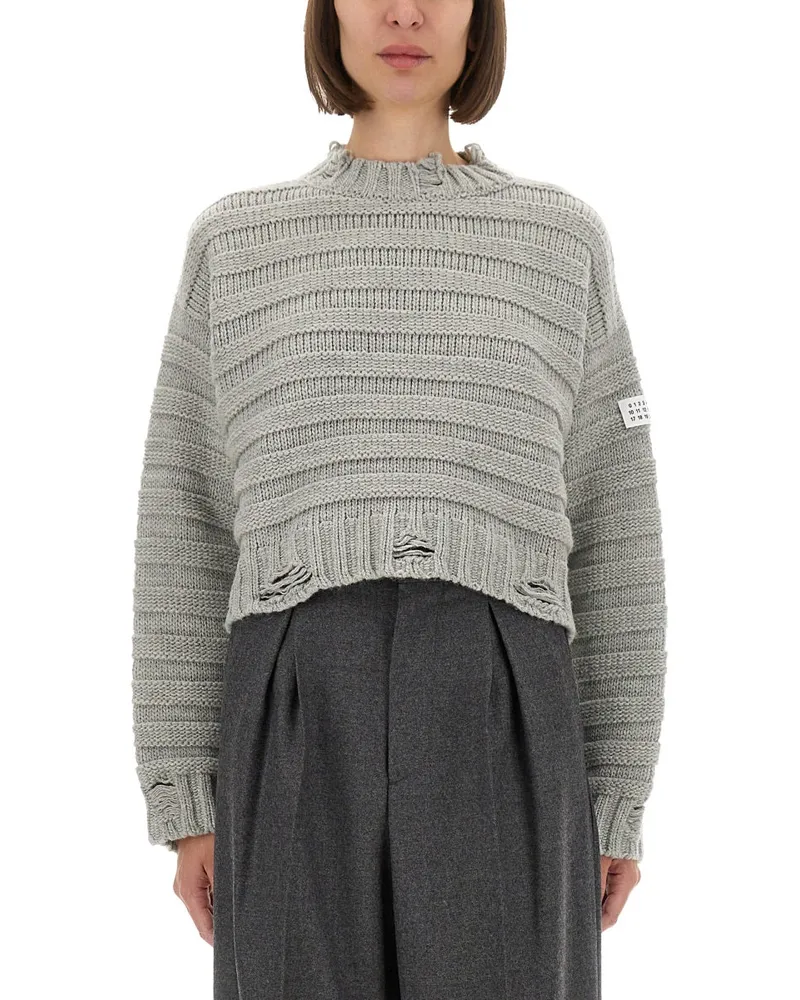 Maison Margiela Wolle Pullover Grey