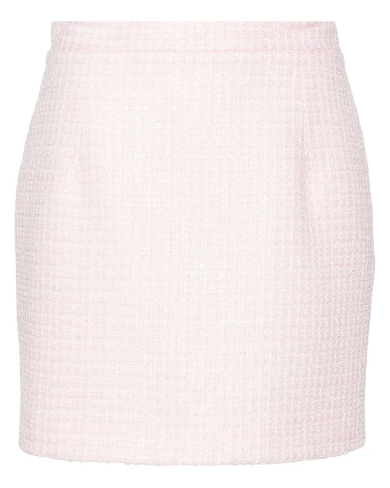 Alessandra Rich Paillon überprüfte den Tweed -Minirock Powder