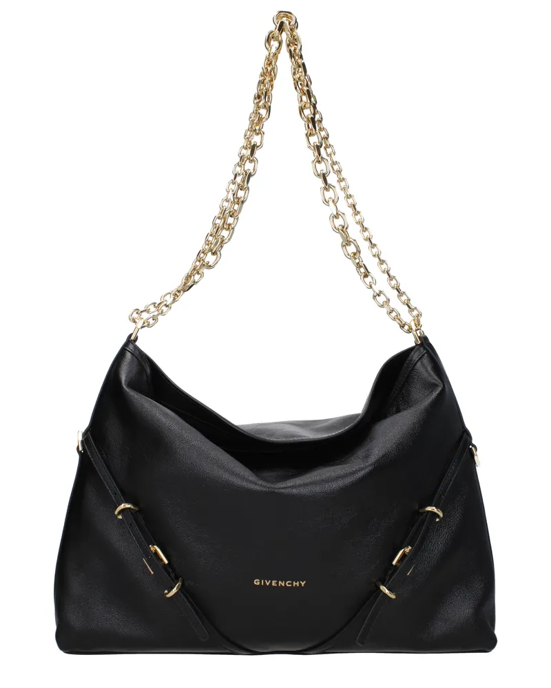 Givenchy Damens Voyou Umhängetasche aus schwarzem Leder -