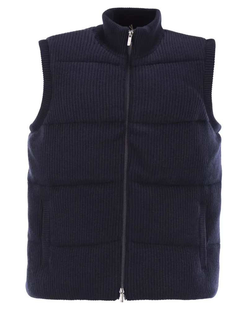 MC2 Saint Barth Leeds wattierte Wollweste Navy