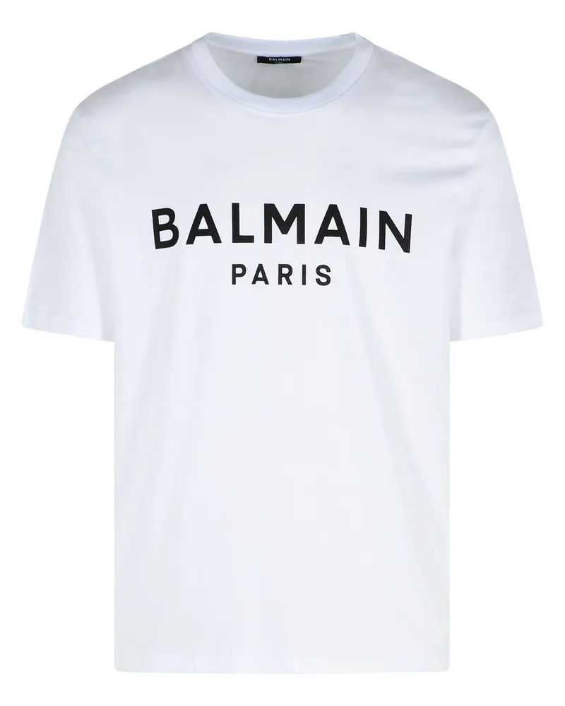 Balmain weiße Baumwoll -T -Shirt White