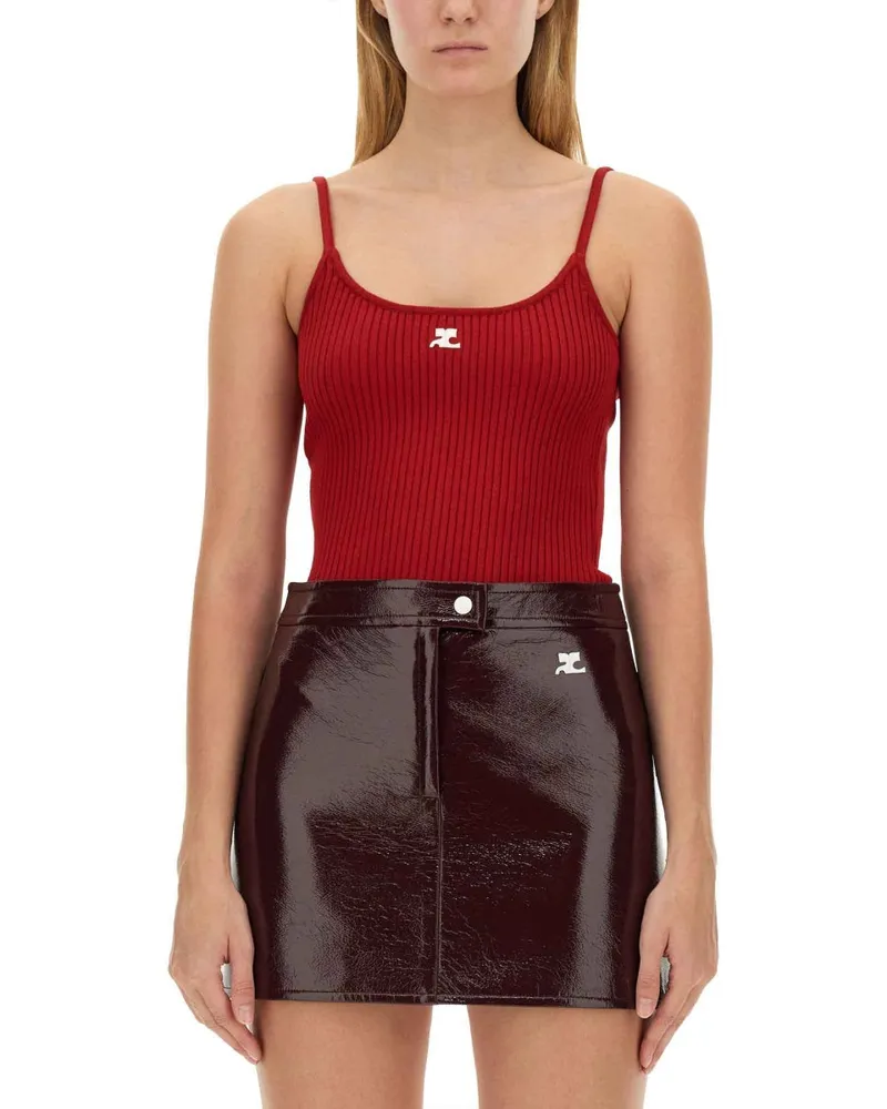 Courrèges Courreves "Uedition" Strick -Tanktop -Top Red