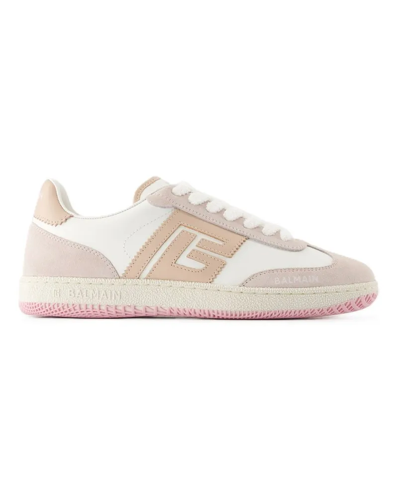 Balmain Schwan -Turnschuhe  Leder Beige Beige