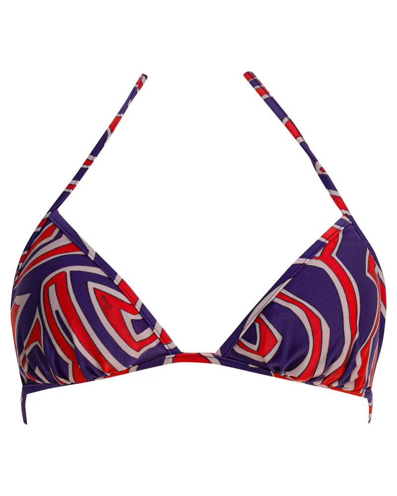 Emilio Pucci Triangel-Bikinioberteil mit -Labirinto-Print Purple