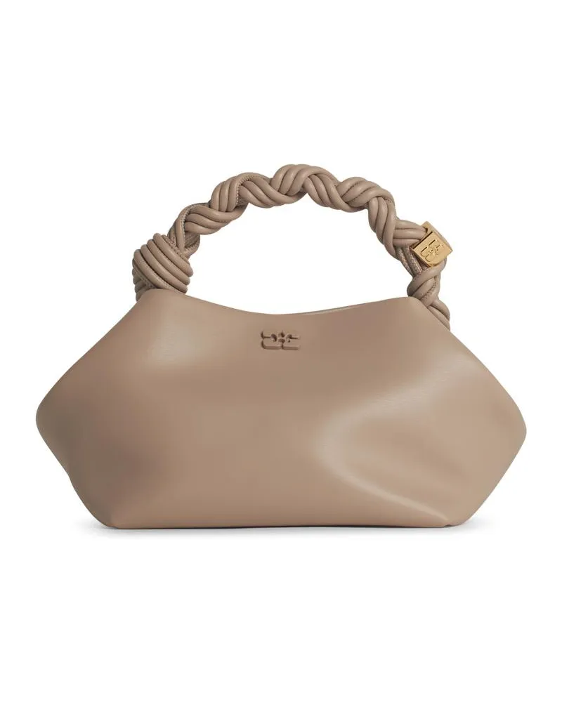 Ganni Bou' Elfenbein recycelter Lear -Mischtasche Ivory