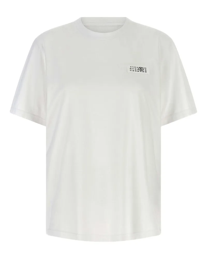 Maison Margiela Logo Baumwoll -T -Shirt White