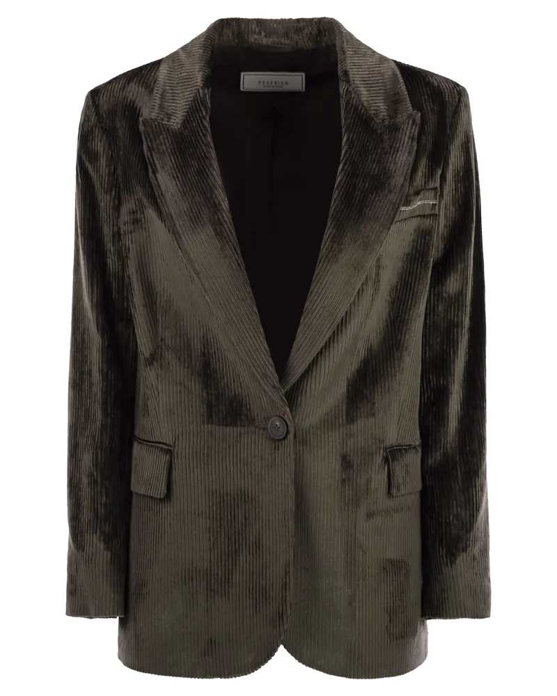 Peserico Velvet Blazer mit tausend Streifen Dark