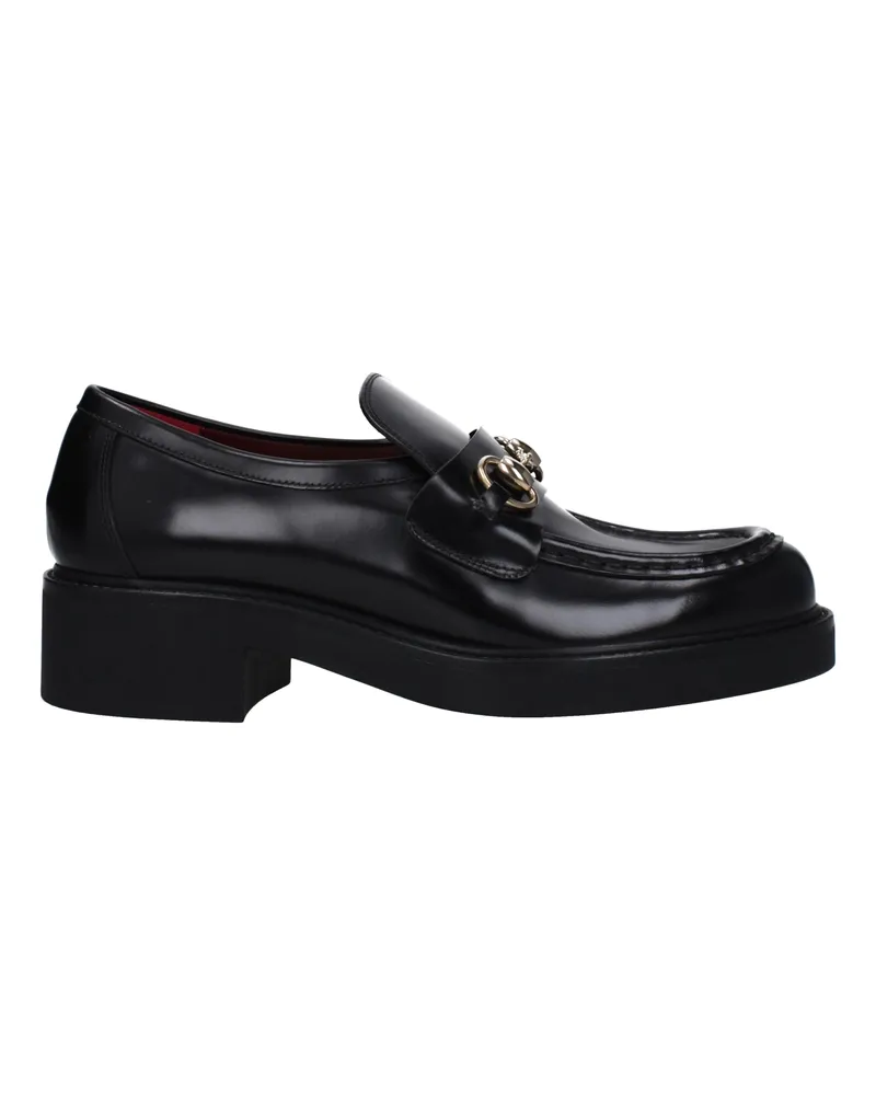 Gucci Damens Schwarze Leder-Loafer -