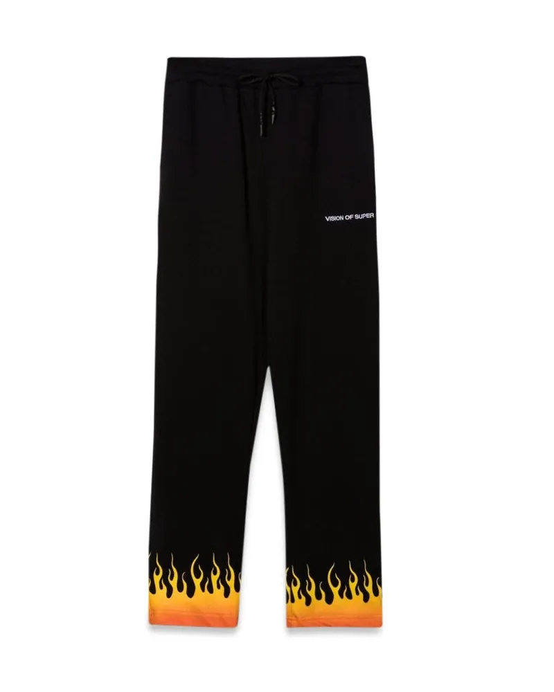 Vision Of Super Vision von super schwarzen Hosen mit roten schattierten Flammen Black