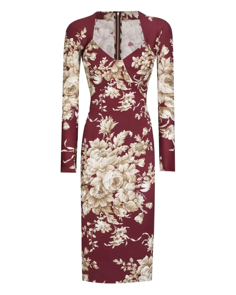 Dolce & Gabbana Langarmed Blumenkleid Hr4ox