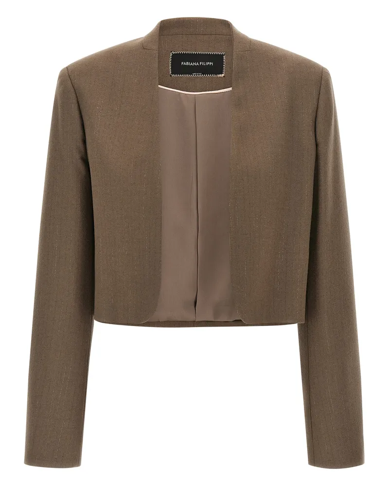 Fabiana Filippi Bolero Blazer Brown